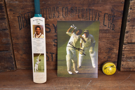 Sir Gary Sobers - 3 Personally Signed Items Incl Pic, Mini Bat, Ball