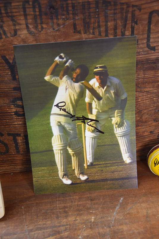 Sir Gary Sobers - 3 Personally Signed Items Incl Pic, Mini Bat, Ball