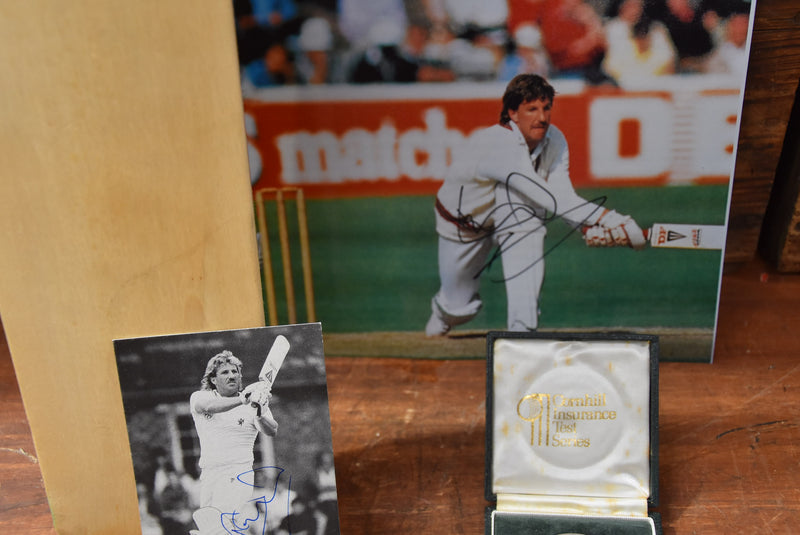 Load image into Gallery viewer, Lord Ian Botham Collection Incl. Player Medal, Signed Bat and Pics
