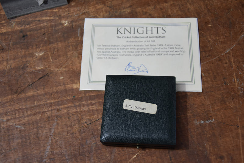 Load image into Gallery viewer, Lord Ian Botham Collection Incl. Player Medal, Signed Bat and Pics
