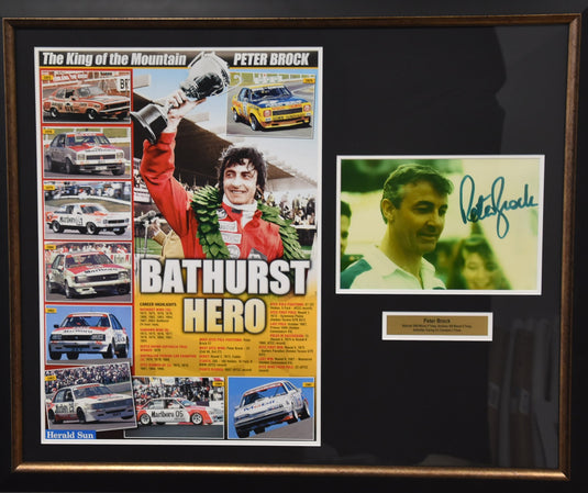 'Bathurst Hero' Personally Signed Peter Brock Collage, from Unique Memorabilia. 