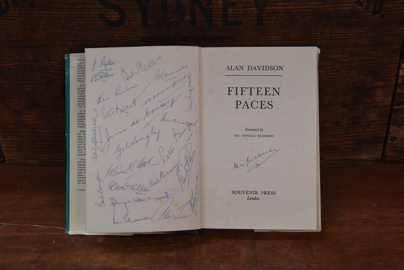 Load image into Gallery viewer, Alan Davidson &quot;Fifteen Paces&quot; Personally Signed by 160+ Test Players
