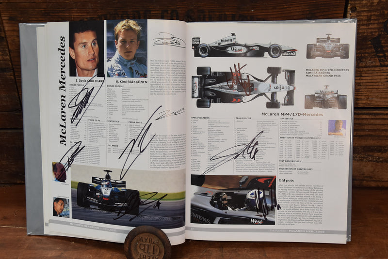 Load image into Gallery viewer, F1 2003-2004 Yearbook Personally Signed by 46 Drivers, Managers &amp; Engineers
