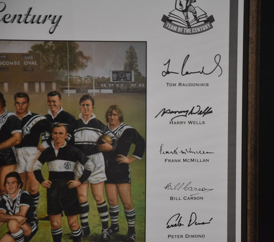 Western Suburbs Magpies Team of the Century Signed Collage, from Unique Memorabilia. 