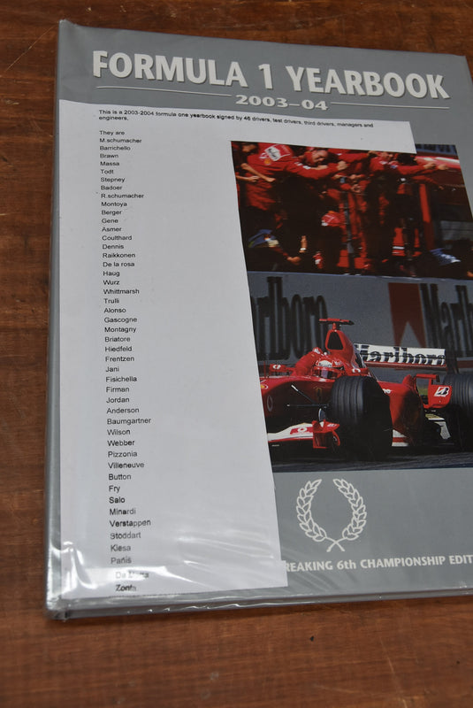 F1 2003-2004 Yearbook Personally Signed by 46 Drivers, Managers & Engineers