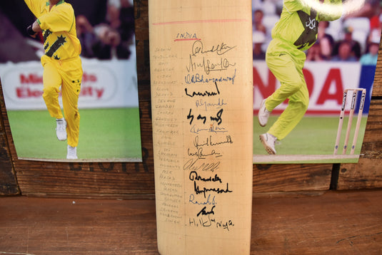 1999/2000 Bat Personally Signed by Australia, India and Pakistan