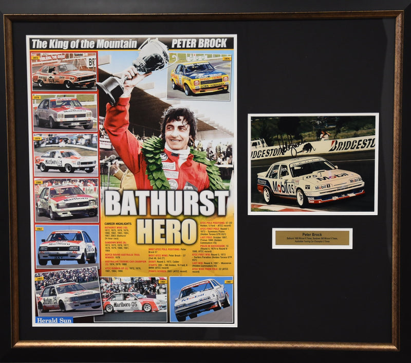 Load image into Gallery viewer, &#39;King of the Mountain&#39; Personally Signed Peter Brock Collage, from Unique Memorabilia. 
