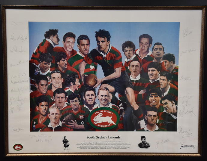 South Sydney Legends Personally Signed Team Collage, from Unique Memorabilia. 