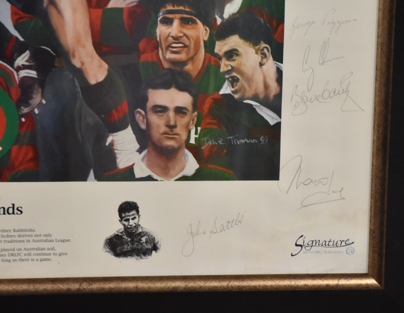 Load image into Gallery viewer, South Sydney Legends Personally Signed Team Collage, from Unique Memorabilia. 
