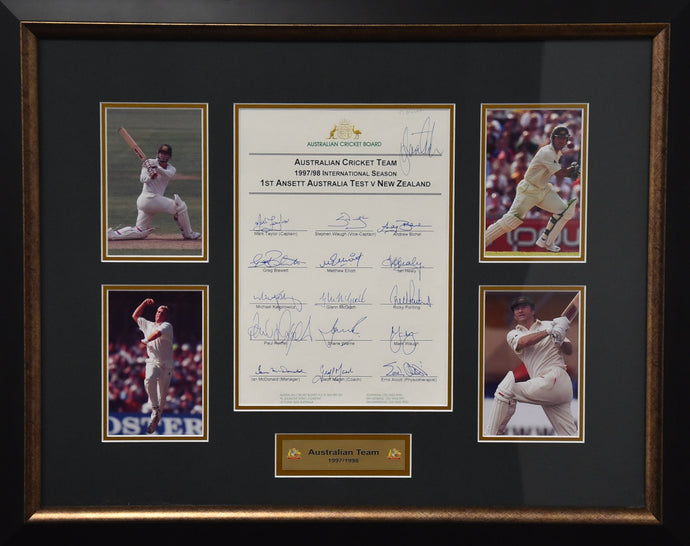 Australia vs New Zealand 1997/98 Team Signed Collage, from Unique Memorabilia. 