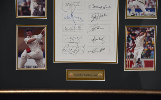Australian Test Players Collage Personally Signed by Warne, McGrath and More! From Unique Memorabilia. 