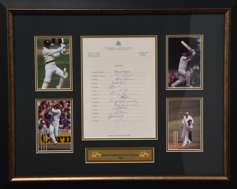 Load image into Gallery viewer, Australian Centenary Test Tour of England 1980 Personally Signed Piece, from Unique Memorabilia. 
