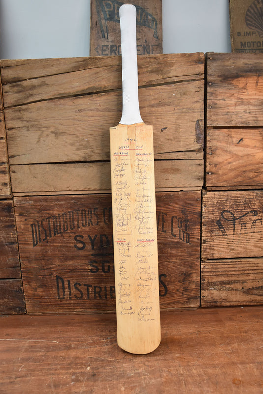 1992 World Cup Cricket Bat Personally Signed by All 9 Teams