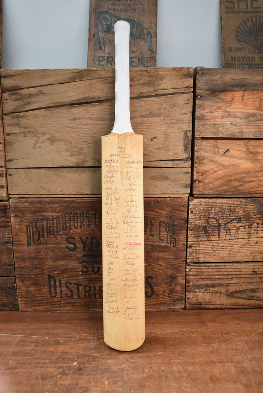 1992 World Cup Cricket Bat Personally Signed by All 9 Teams