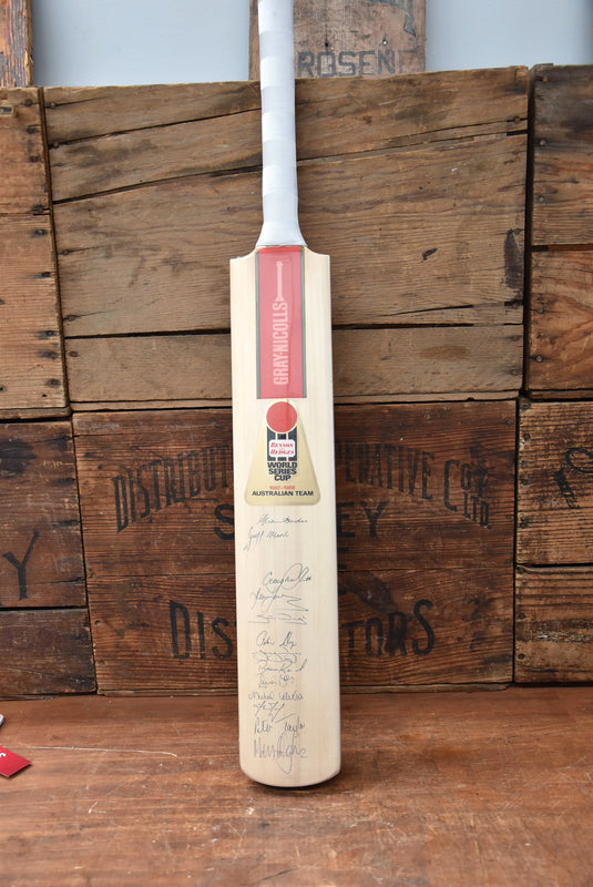 1987/1988 Australia, New Zealand, Sri Lanka Bat Personally Signed by the 3 Teams