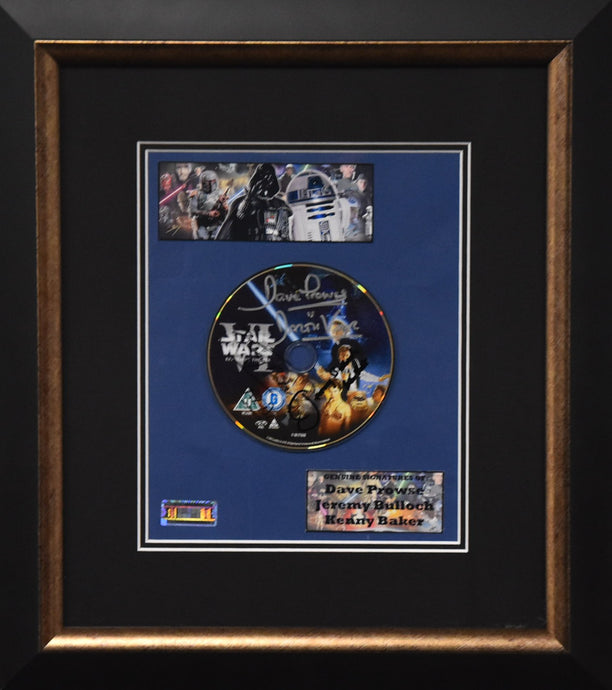 Star Wars DVD Display Personally Signed by Prowse, Bullock and Baker