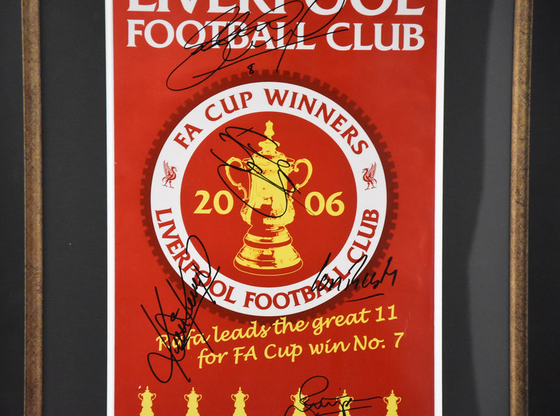 Load image into Gallery viewer, Liverpool FA Cup Winners 2006 Personally Signed Piece, from Unique Memorabilia. 
