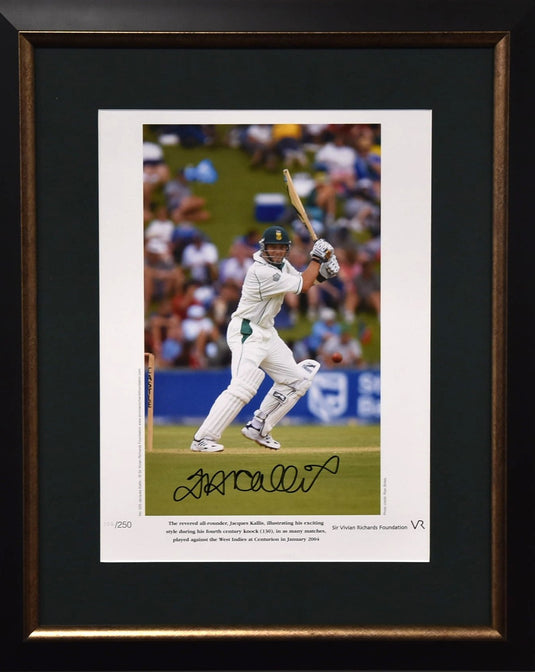 Jacques Kallis South Africa Cricket Personally Signed Career Tribute, Framed