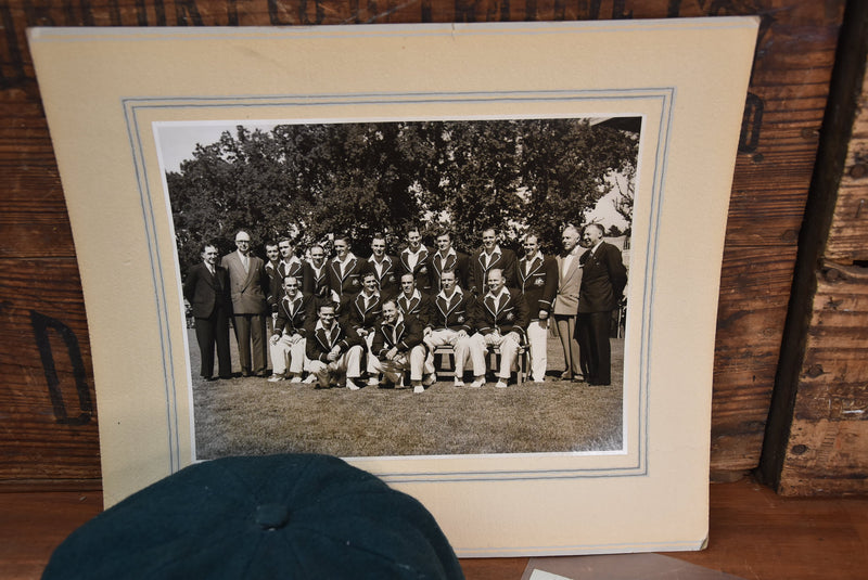 Load image into Gallery viewer, 1956 Test Worn Baggy Green Cap from Unique Memorabilia
