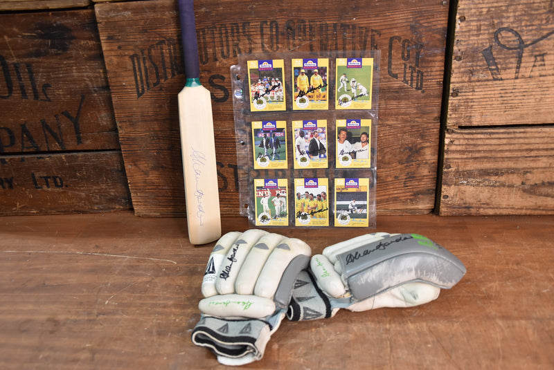 Load image into Gallery viewer, Allan Border - Signed DF Gloves from Last FC Innings
