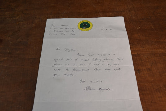 Allan Border - Signed DF Gloves from Last FC Innings