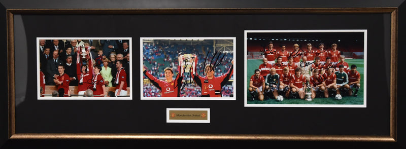 Load image into Gallery viewer, Manchester United Legends Personally Signed Collage incl. Ronaldo, from Unique Memorabilia. 
