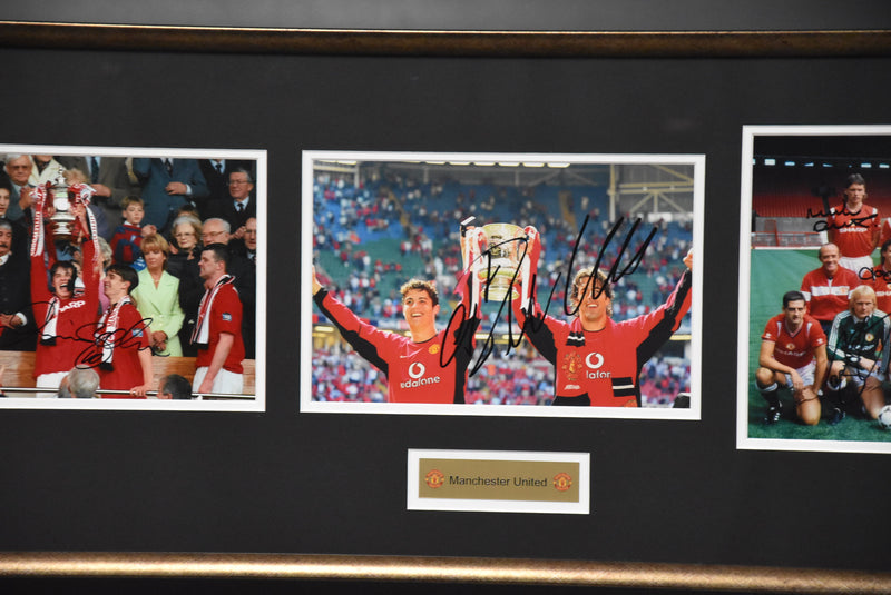 Load image into Gallery viewer, Manchester United Legends Personally Signed Collage incl. Ronaldo, from Unique Memorabilia. 
