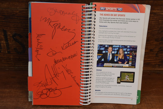 2010/2011 Ashes Media Guide Personally Signed by Legend after Legend