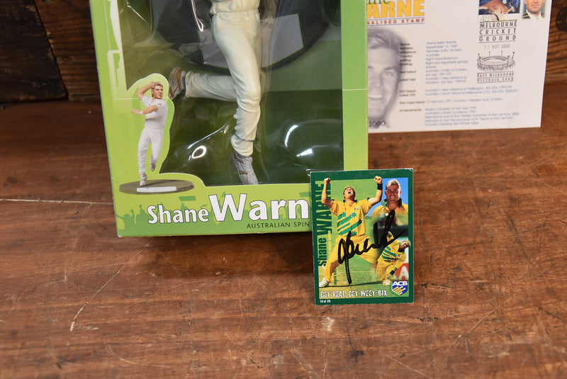 Load image into Gallery viewer, Shane Warne - Figurine New in Box, Signed Card, First Day Cover
