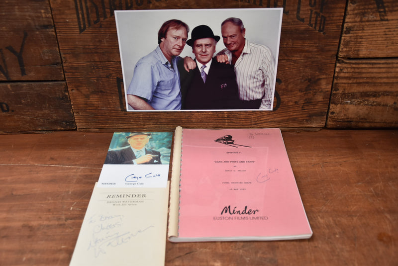 Load image into Gallery viewer, &quot;Minder&quot; - George Cole&#39;s Own Script (Signed) Plus Arfur/Terry Signatures
