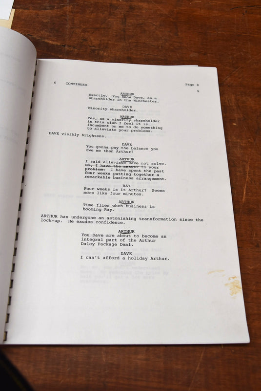 "Minder" - George Cole's Own Script (Signed) Plus Arfur/Terry Signatures