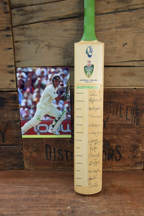 Australia 2006-2007 Ashes Team Signed Bat Incl Warne, Ponting, Gilchrist