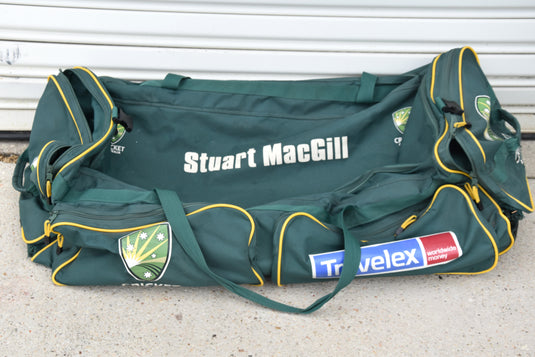 Stuart MacGill Collection - Ashes Kitbag, Signed Award, NSW Helmet