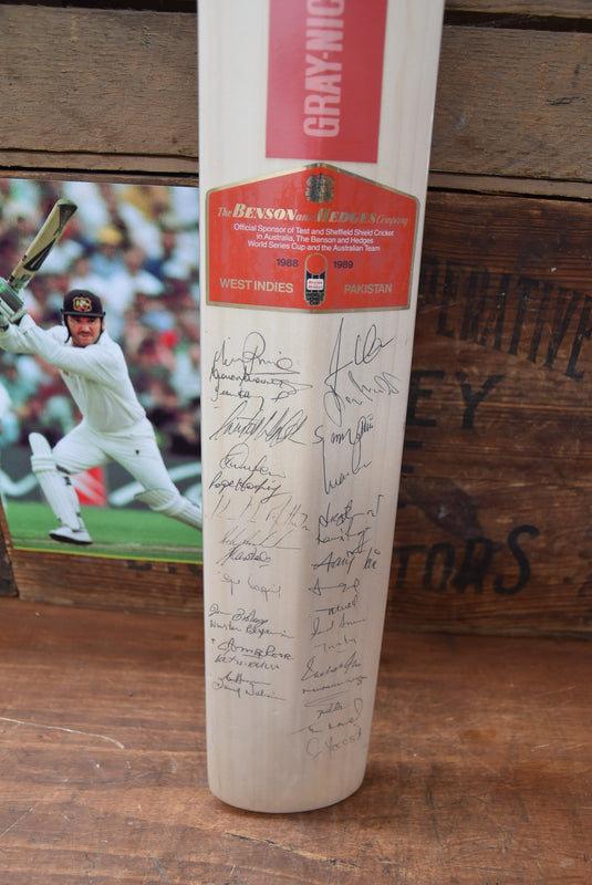 1988-89 World Series Cup Bat Personally Signed by Australia, WIndies and Pakistan