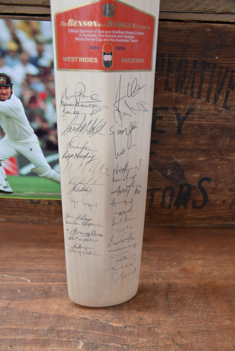 Load image into Gallery viewer, 1988-89 World Series Cup Bat Personally Signed by Australia, WIndies and Pakistan
