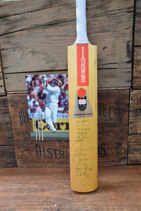 1983-84 World Series Cup Bat Personally Signed by Australia, WIndies & Pakistan