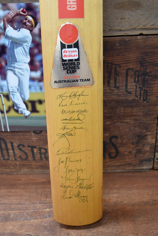 1983-84 World Series Cup Bat Personally Signed by Australia, WIndies & Pakistan