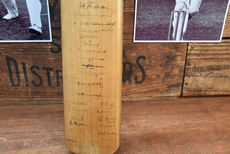 Load image into Gallery viewer, 1938 Australia v England Ashes Test Bat Personally Signed by Both Teams
