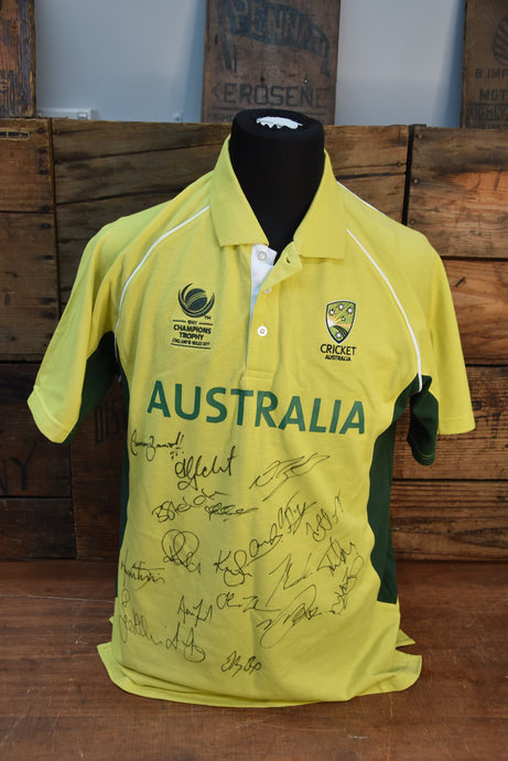Australian Polo Shirt, Team Signed, ICC 2017 Champions Trophy