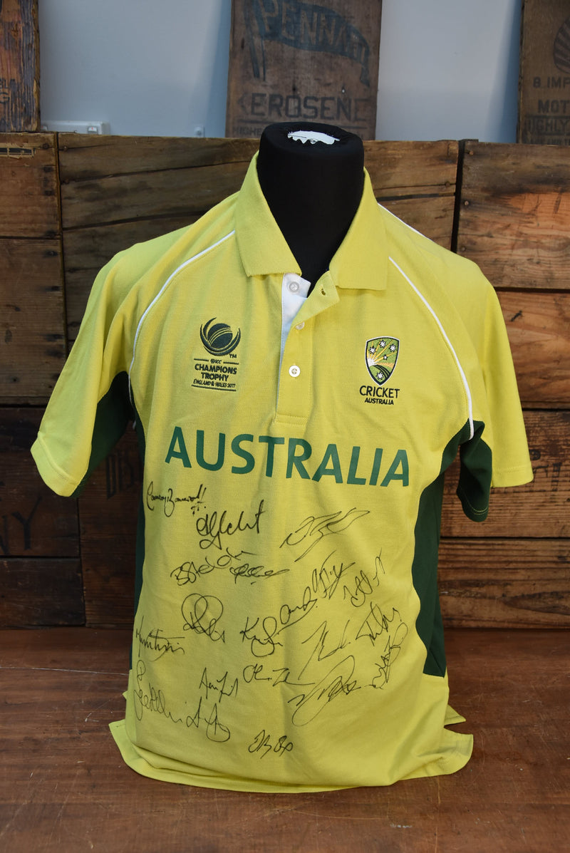 Load image into Gallery viewer, Australian Polo Shirt, Team Signed, ICC 2017 Champions Trophy
