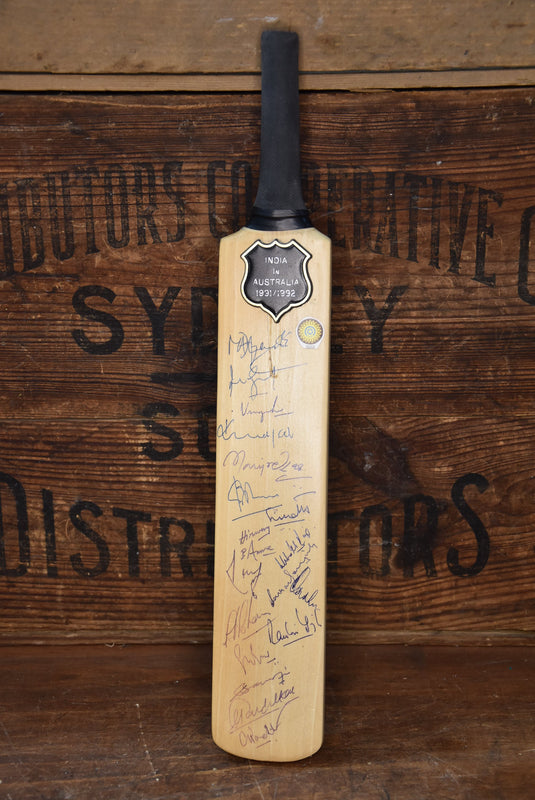 India in Australia 1991/1992 Team Signed Mini Bat