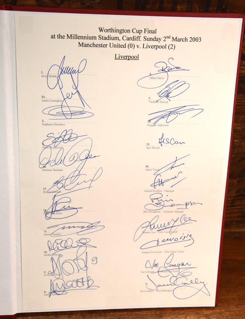 Load image into Gallery viewer, Liverpool FC Bound Cup Final Program, Team-Signed
