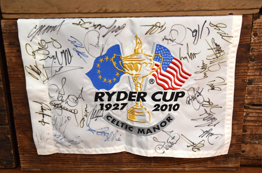 Ryder Cup 2010 Teams-Signed Pin Flag
