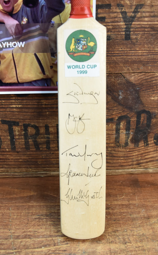 Australia 1999 World Cup Winners Personally Signed Mini Bat Inc. Warne