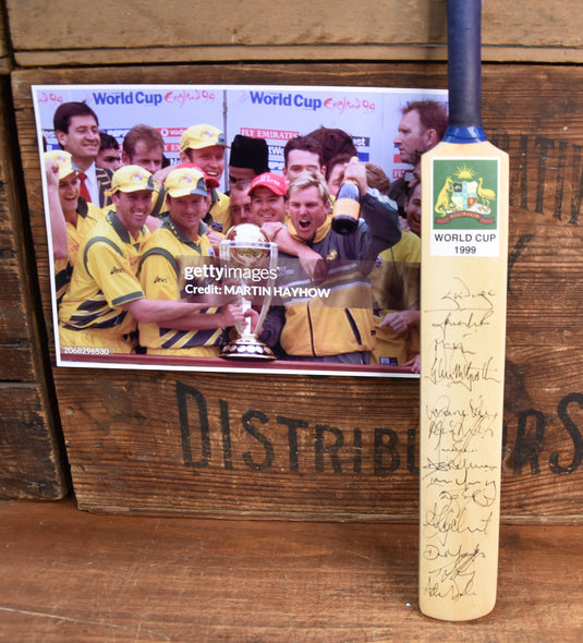 Australia 1999 ICC World Cup Winners Team-Signed Mini Bat Incl Waugh, Warne, Gilchrist