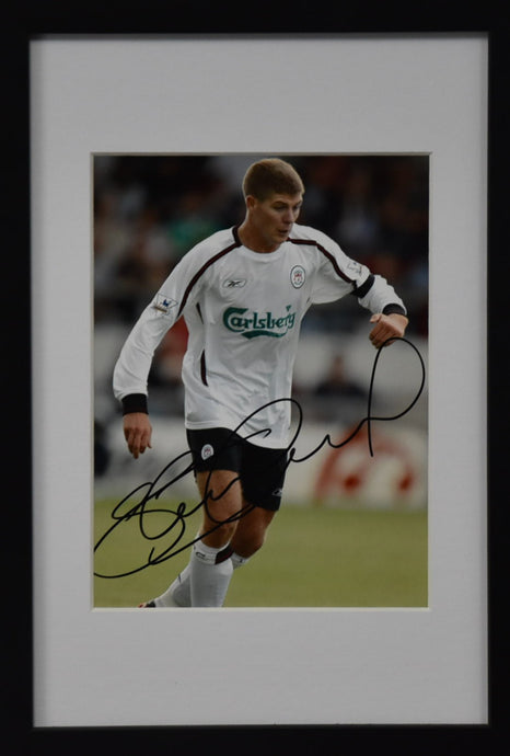 Steven Gerrard Personally Signed Liverpool Photo, Framed