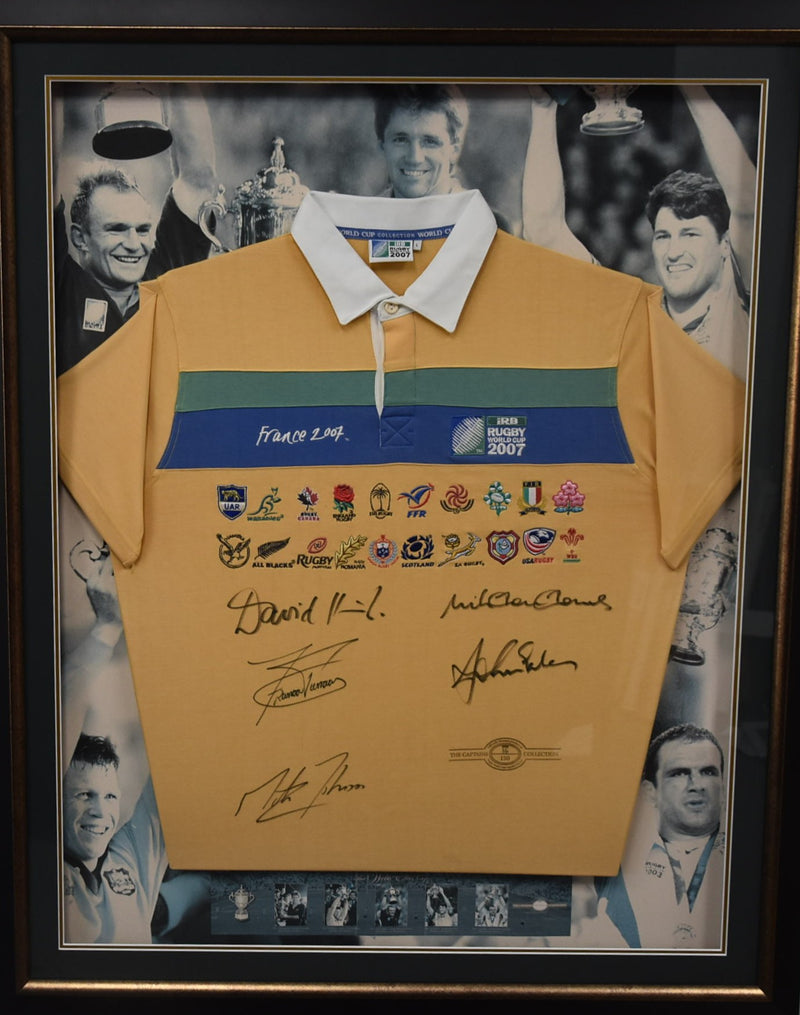 Load image into Gallery viewer, RWC 2007 Jersey Personally Signed by 5 Victorious Captains
