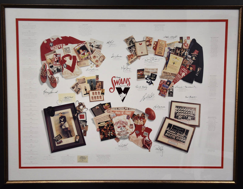 Load image into Gallery viewer, Sydney Swans &quot;Great Moments&quot; Multi Signed History Tribute, Framed
