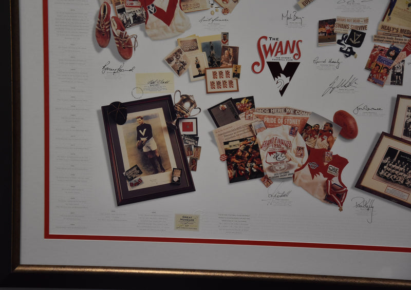 Load image into Gallery viewer, Sydney Swans &quot;Great Moments&quot; Multi Signed History Tribute, Framed
