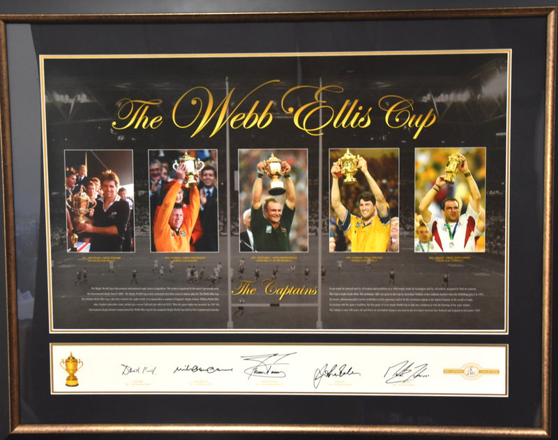 Load image into Gallery viewer, RWC - "The Captains" - Personally Signed by 5 Victorious RWC Captains, Framed

